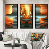 Ascencion Surrealistic Universe Rising Retro I - Split Panel Canvas Art