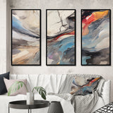 Subtle Serenity Colorful Gray Watercolor Waves V - Multi-Panels