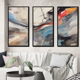 Subtle Serenity Colorful Gray Watercolor Waves V - Multi-Panels