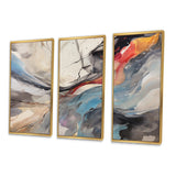 Subtle Serenity Colorful Gray Watercolor Waves V - Multi-Panels
