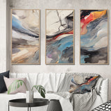 Subtle Serenity Colorful Gray Watercolor Waves V - Multi-Panels