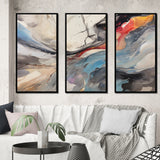 Subtle Serenity Colorful Gray Watercolor Waves V - Multi-Panels