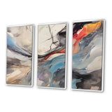 Subtle Serenity Colorful Gray Watercolor Waves V - Multi-Panels