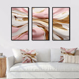 Pink And Gold Liquid Glam Wave III - Canvas Wall Art Sets