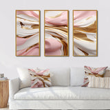 Pink And Gold Liquid Glam Wave III - Canvas Wall Art Sets