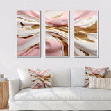 Pink And Gold Liquid Glam Wave III - Canvas Wall Art Sets