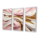 Pink And Gold Liquid Glam Wave III - Canvas Wall Art Sets