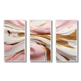 Pink And Gold Liquid Glam Wave III - Canvas Wall Art Sets