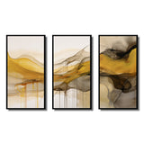 Undefined Continuation Liquid Waves Yellow IV - Split Panel Canvas Art