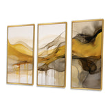 Undefined Continuation Liquid Waves Yellow IV - Split Panel Canvas Art
