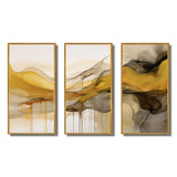 Undefined Continuation Liquid Waves Yellow IV - Split Panel Canvas Art