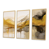 Undefined Continuation Liquid Waves Yellow IV - Split Panel Canvas Art