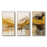 Undefined Continuation Liquid Waves Yellow IV - Split Panel Canvas Art