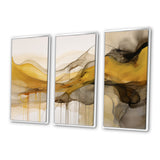 Undefined Continuation Liquid Waves Yellow IV - Split Panel Canvas Art