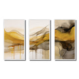 Undefined Continuation Liquid Waves Yellow IV - Split Panel Canvas Art