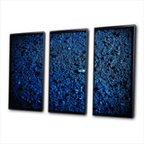 Abstract Euphoria Deep Blue Happiness - 3-Piece Canvas Wall Art