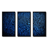 Abstract Euphoria Deep Blue Happiness - 3-Piece Canvas Wall Art