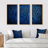 Abstract Euphoria Deep Blue Happiness - 3-Piece Canvas Wall Art