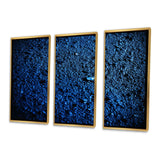 Abstract Euphoria Deep Blue Happiness - 3-Piece Canvas Wall Art