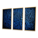 Abstract Euphoria Deep Blue Happiness - 3-Piece Canvas Wall Art
