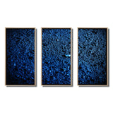 Abstract Euphoria Deep Blue Happiness - 3-Piece Canvas Wall Art