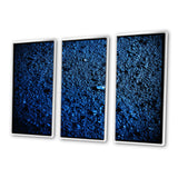 Abstract Euphoria Deep Blue Happiness - 3-Piece Canvas Wall Art