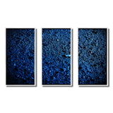 Abstract Euphoria Deep Blue Happiness - 3-Piece Canvas Wall Art