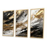 Imminent Bliss Bold Textured Gold and Black V - Multi-Panels