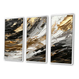 Imminent Bliss Bold Textured Gold and Black V - Multi-Panels