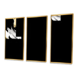 Wild Wave Bliss Abstract Gold White Black V - Multi-Panels