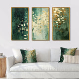 Rebirth Retro Abstract In VIntage Gold Blue II - Multi-Panels