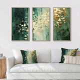 Rebirth Retro Abstract In VIntage Gold Blue II - Multi-Panels