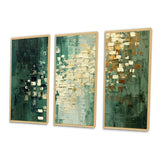 Rebirth Retro Abstract In VIntage Gold Blue II - Multi-Panels