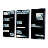 Bliss Of Happiness Abstract In Retro Blue II - Split Panel Canvas Art