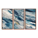 Bliss Of Happiness Abstract In Retro Blue II - Split Panel Canvas Art