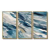 Bliss Of Happiness Abstract In Retro Blue II - Split Panel Canvas Art