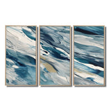Bliss Of Happiness Abstract In Retro Blue II - Split Panel Canvas Art