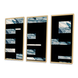 Bliss Of Happiness Abstract In Retro Blue II - Split Panel Canvas Art