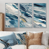 Bliss Of Happiness Abstract In Retro Blue II - Split Panel Canvas Art