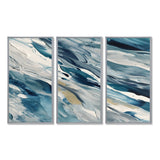 Bliss Of Happiness Abstract In Retro Blue II - Split Panel Canvas Art