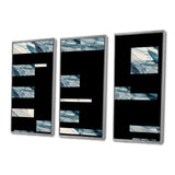 Bliss Of Happiness Abstract In Retro Blue II - Split Panel Canvas Art
