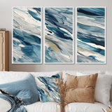 Bliss Of Happiness Abstract In Retro Blue II - Split Panel Canvas Art