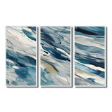Bliss Of Happiness Abstract In Retro Blue II - Split Panel Canvas Art