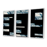 Bliss Of Happiness Abstract In Retro Blue II - Split Panel Canvas Art