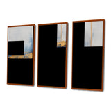 Fabric Of Time Abstract Blue And Gold IV - Canvas Multipanels Set of 3