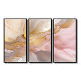 Exquisite Symphony Abstract Pink And Gold Pastel - Multi-Panels