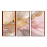 Exquisite Symphony Abstract Pink And Gold Pastel - Multi-Panels