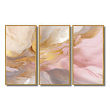 Exquisite Symphony Abstract Pink And Gold Pastel - Multi-Panels