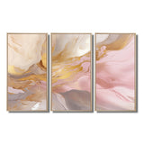Exquisite Symphony Abstract Pink And Gold Pastel - Multi-Panels