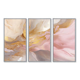 Exquisite Symphony Abstract Pink And Gold Pastel - Multi-Panels